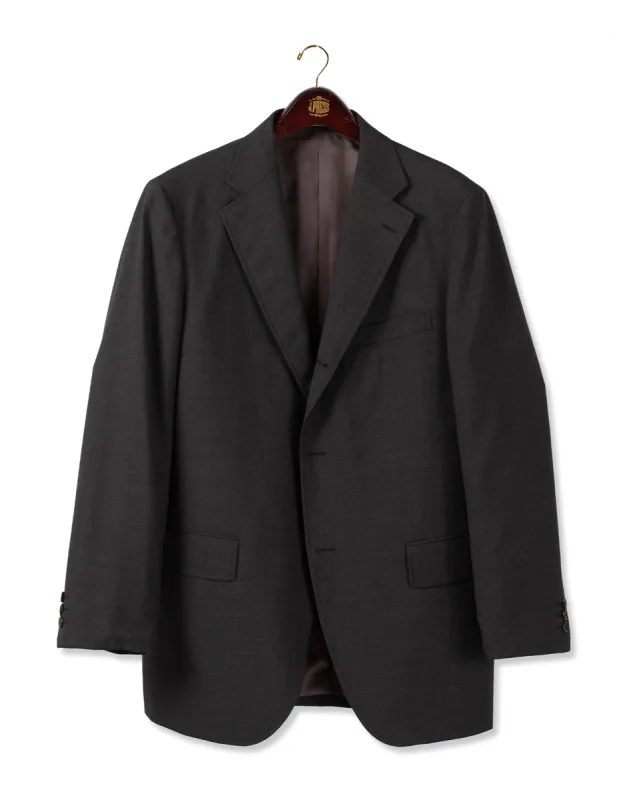 Solid Charcoal Merino Wool Suit - Trim Fit sold by J. Press