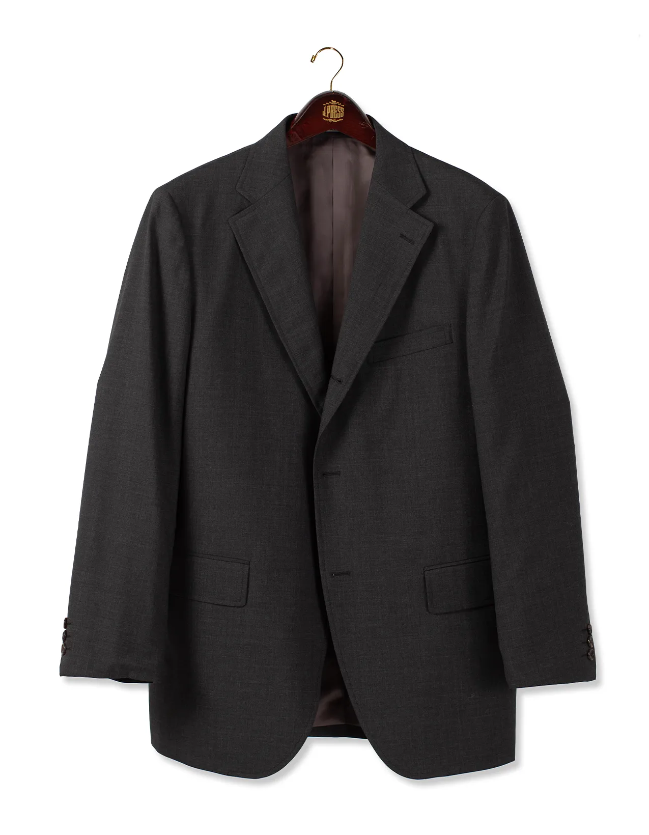 Solid Charcoal Merino Wool Suit - Trim Fit sold by J. Press