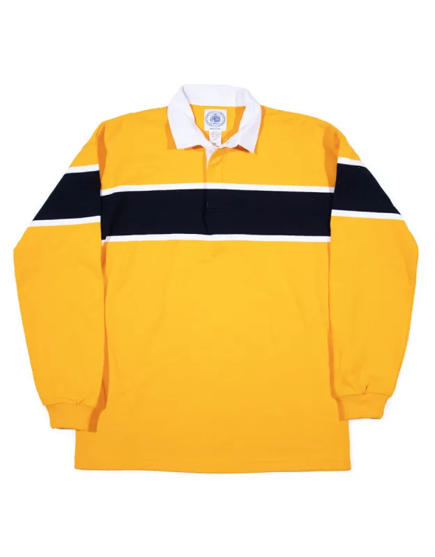 STRIPED RUGBY SHIRT - GOLD/WHITE/NAVY sold by J. Press