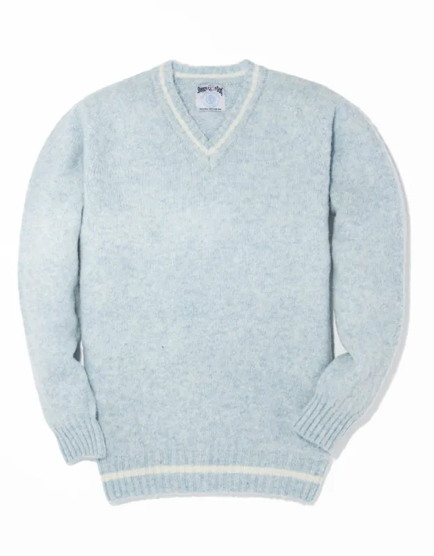 SHAGGY DOG V-NECK SWEATER LIGHT BLUE - TRIM FIT sold by J. Press
