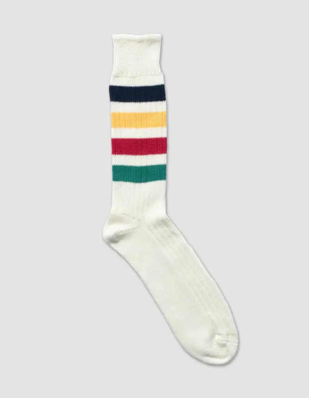 Trapper Stripe Cotton Socks sold by J. Press