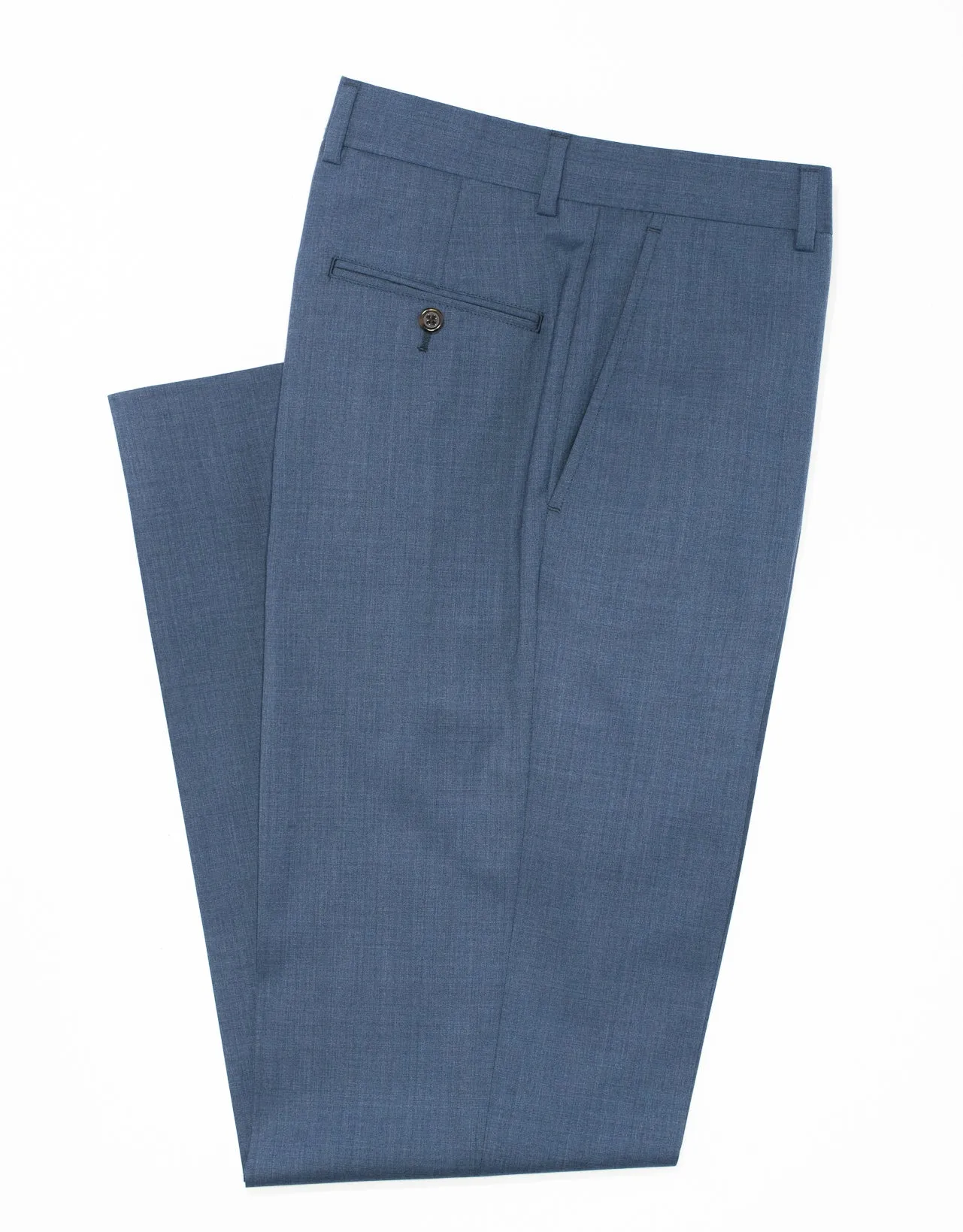 Made-in-Canada Blue Tropical Wool Trouser sold by J. Press