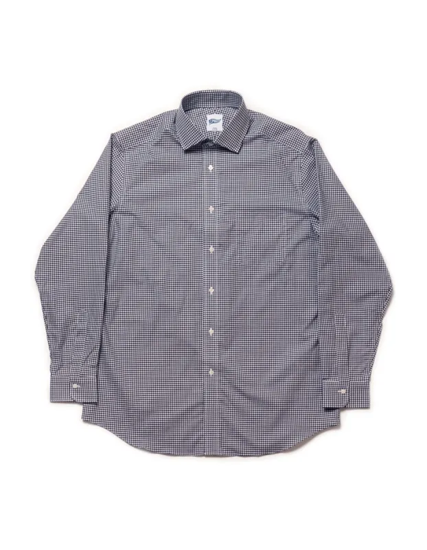 Navy Gingham Spread Collar Dress Shirt - Trim Fit sold by J. Press