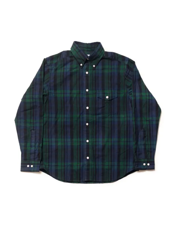 TARTAN FLANNEL SPORT SHIRT - GREEN/NAVY PLAID sold by J. Press