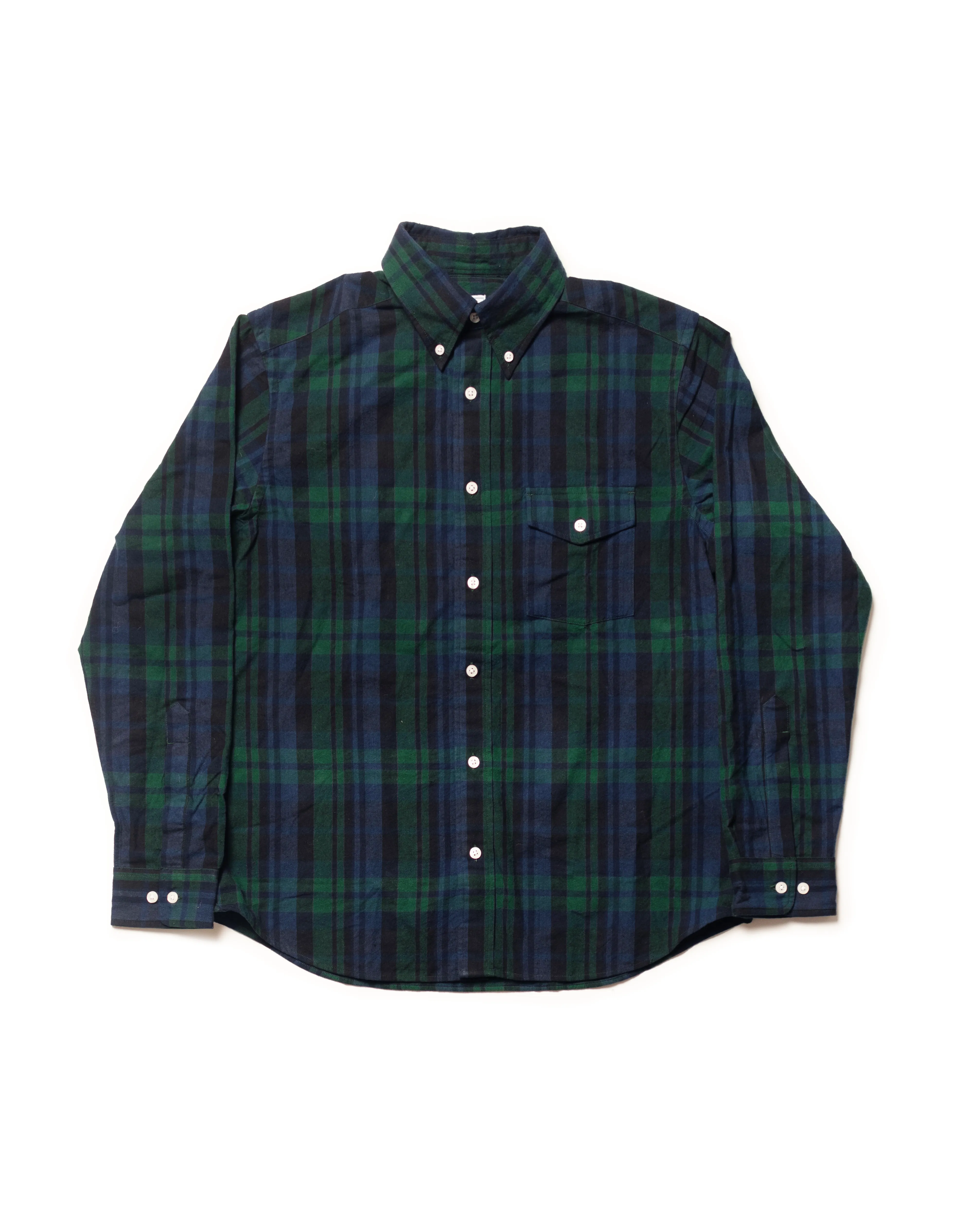 TARTAN FLANNEL SPORT SHIRT - GREEN/NAVY PLAID sold by J. Press