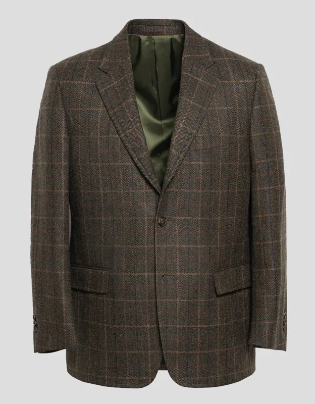 OLIVE HERRINGBONE W/MULTI DECOS SPORT COAT sold by J. Press