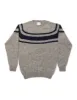 SHAGGY DOG SWEATER GREY CHEST STRIPE - TRIM FIT sold by J. Press