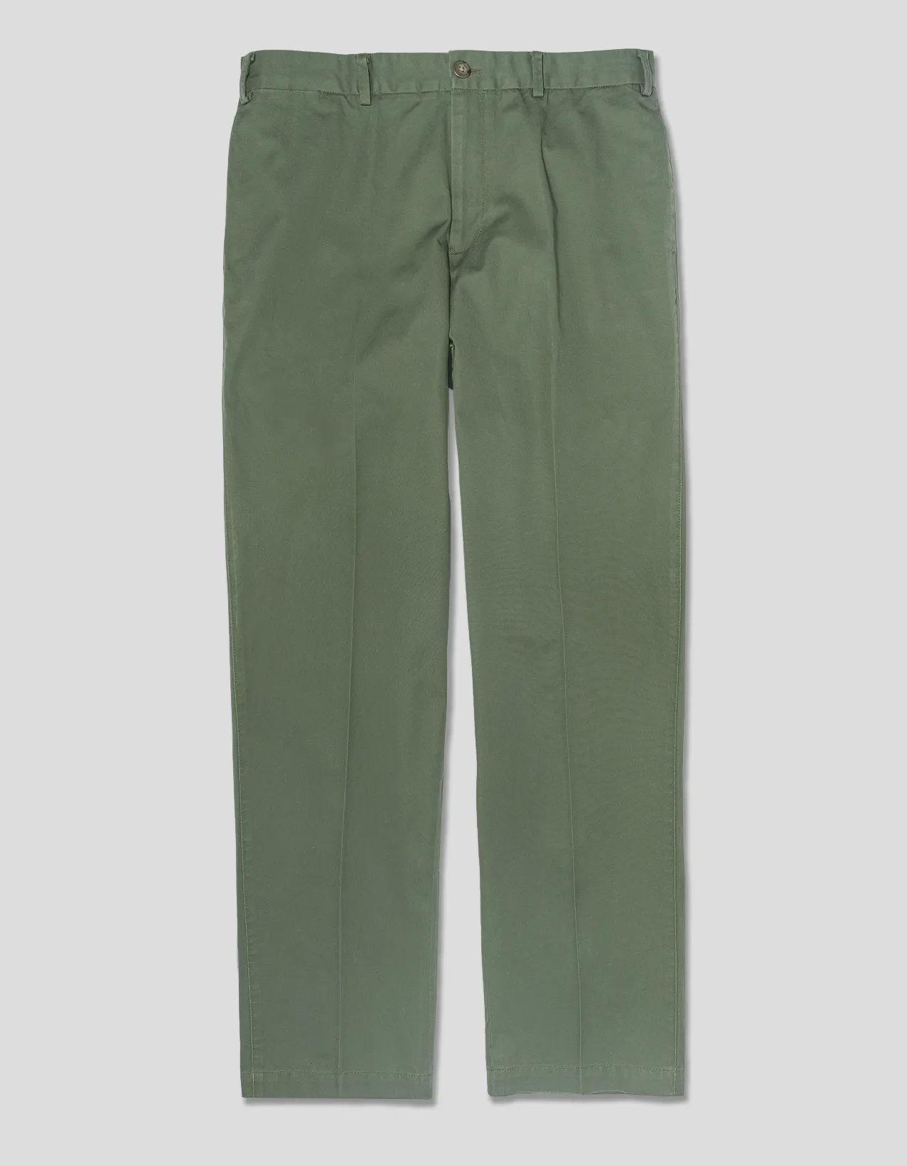 Olive Cinch-Back Cotton Chino Trouser - Trim Fit sold by J. Press