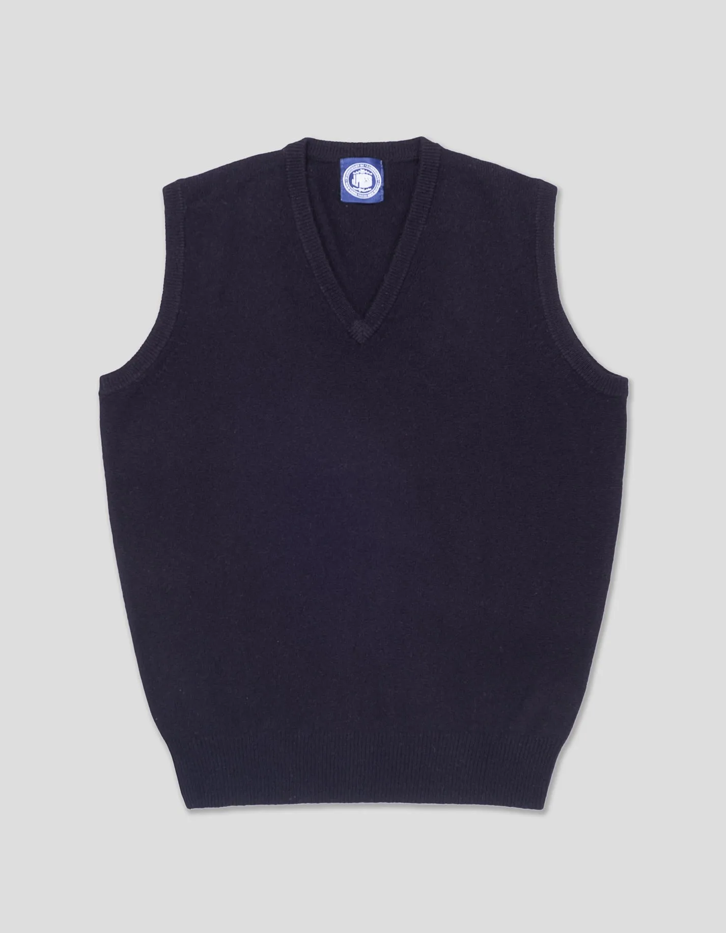 Navy Lambswool V-neck Sweater Vest sold by J. Press