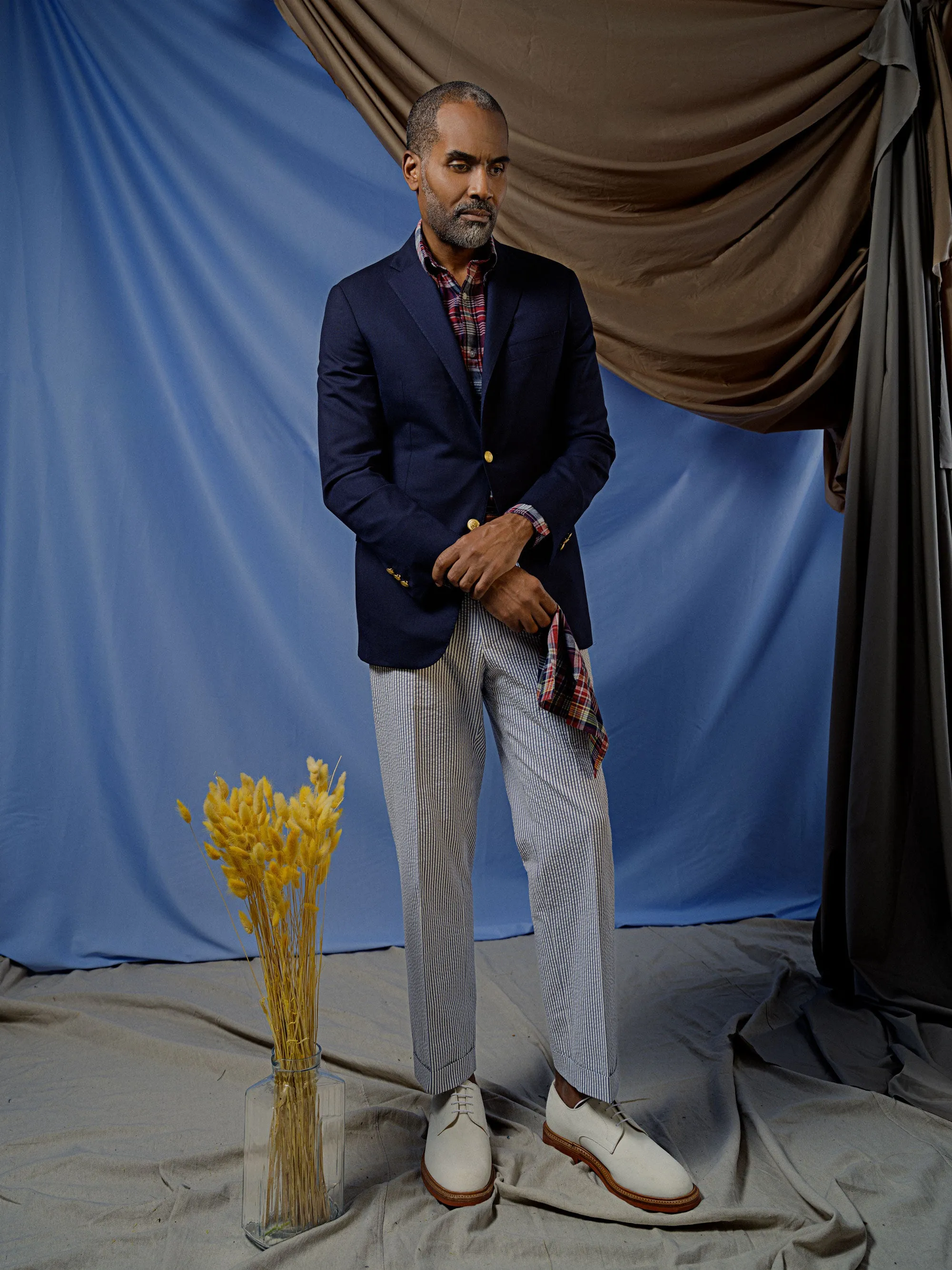 Made-in-USA Two-Button Darted Solid Navy Tropical Wool Blazer sold by J. Press product image thumbnail 2