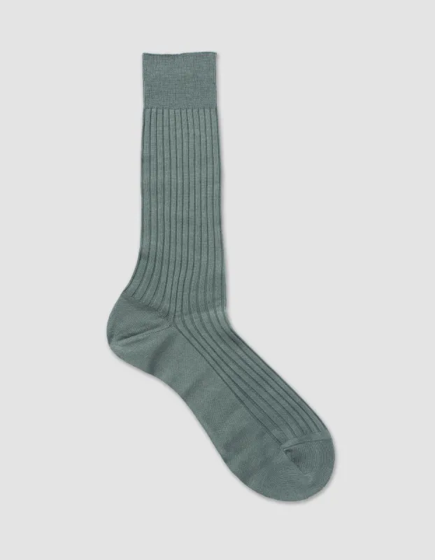 SOLID COTTON  SOCKS - GREEN sold by J. Press
