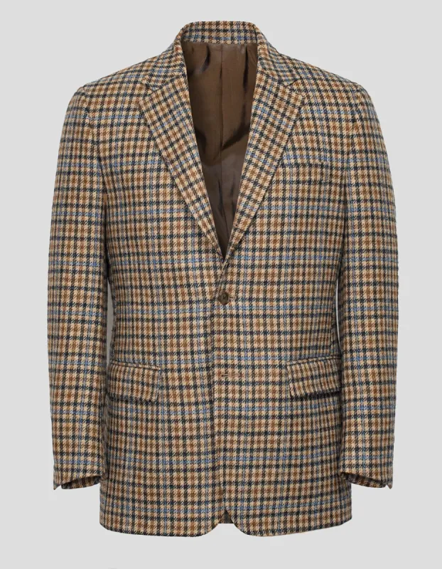 TAN CHECK WITH BLUE PANE SPORT COAT sold by J. Press