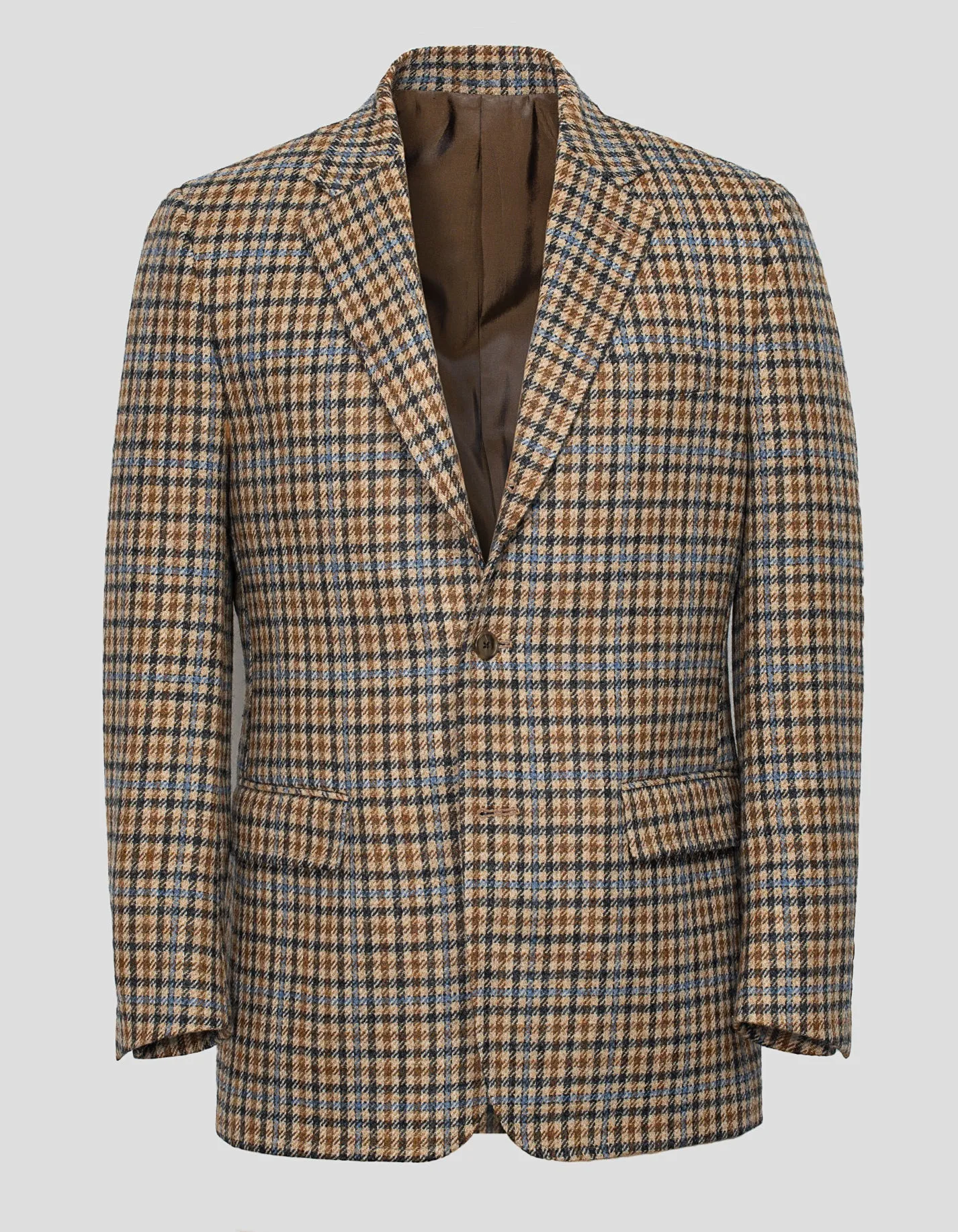 Made-in-Canada Tan Check with Blue Windowpane Sport Coat sold by J. Press