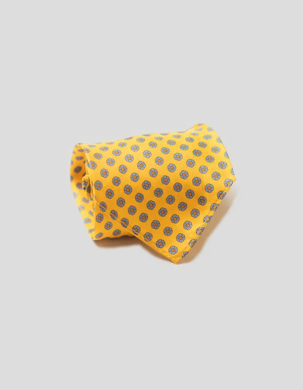 Yellow Foulard Unlined Tie sold by J. Press
