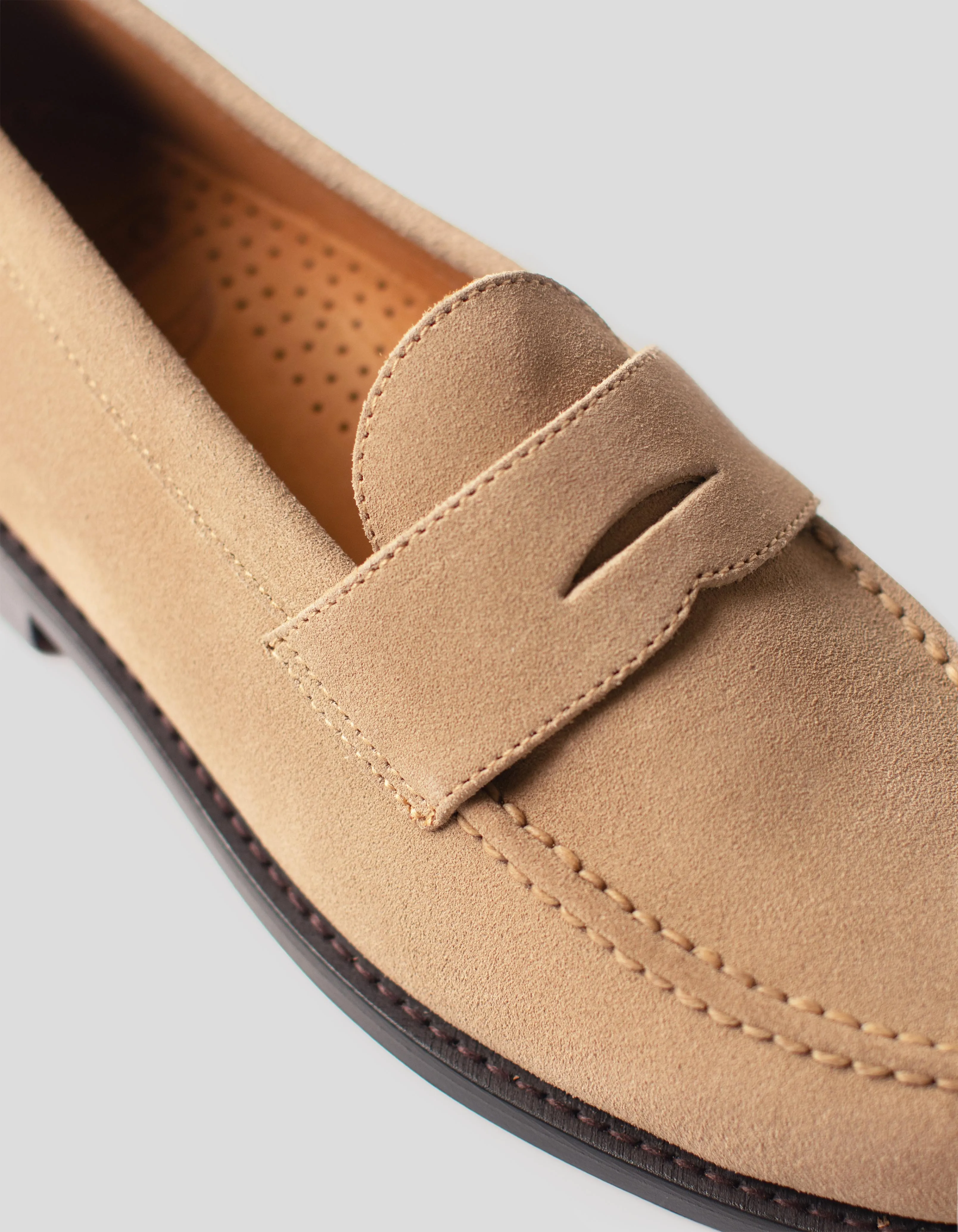 Tan Suede Penny Loafers sold by J. Press product image thumbnail 2