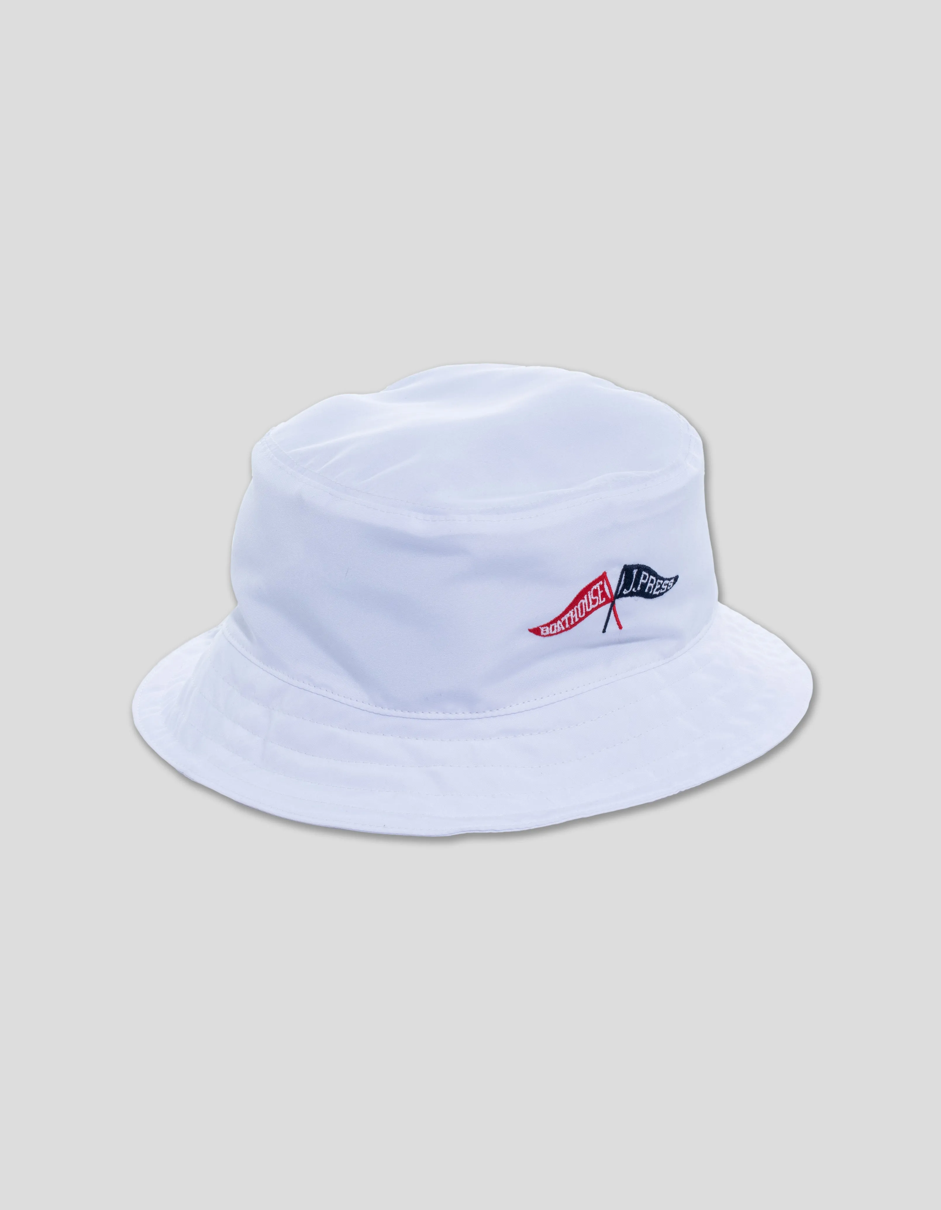 J.PRESS x BOATHOUSE SUPPLEX BUCKET HAT - WHITE sold by J. Press