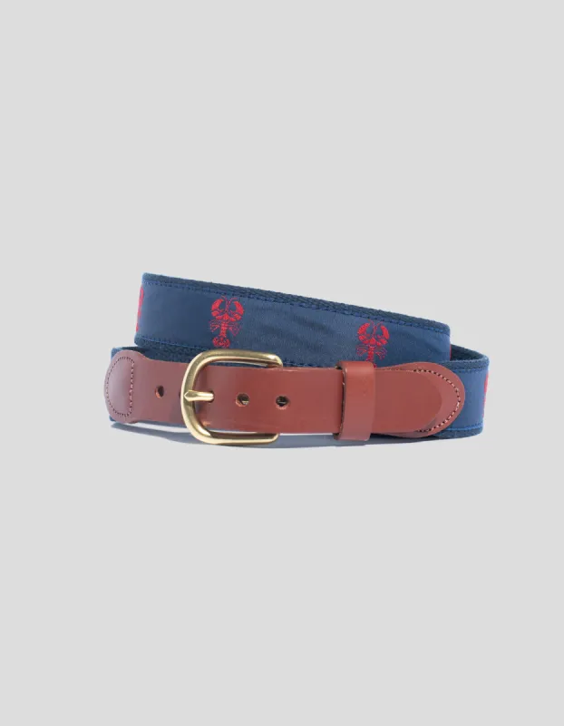 Made-in-USA Red Lobster Motif Belt sold by J. Press