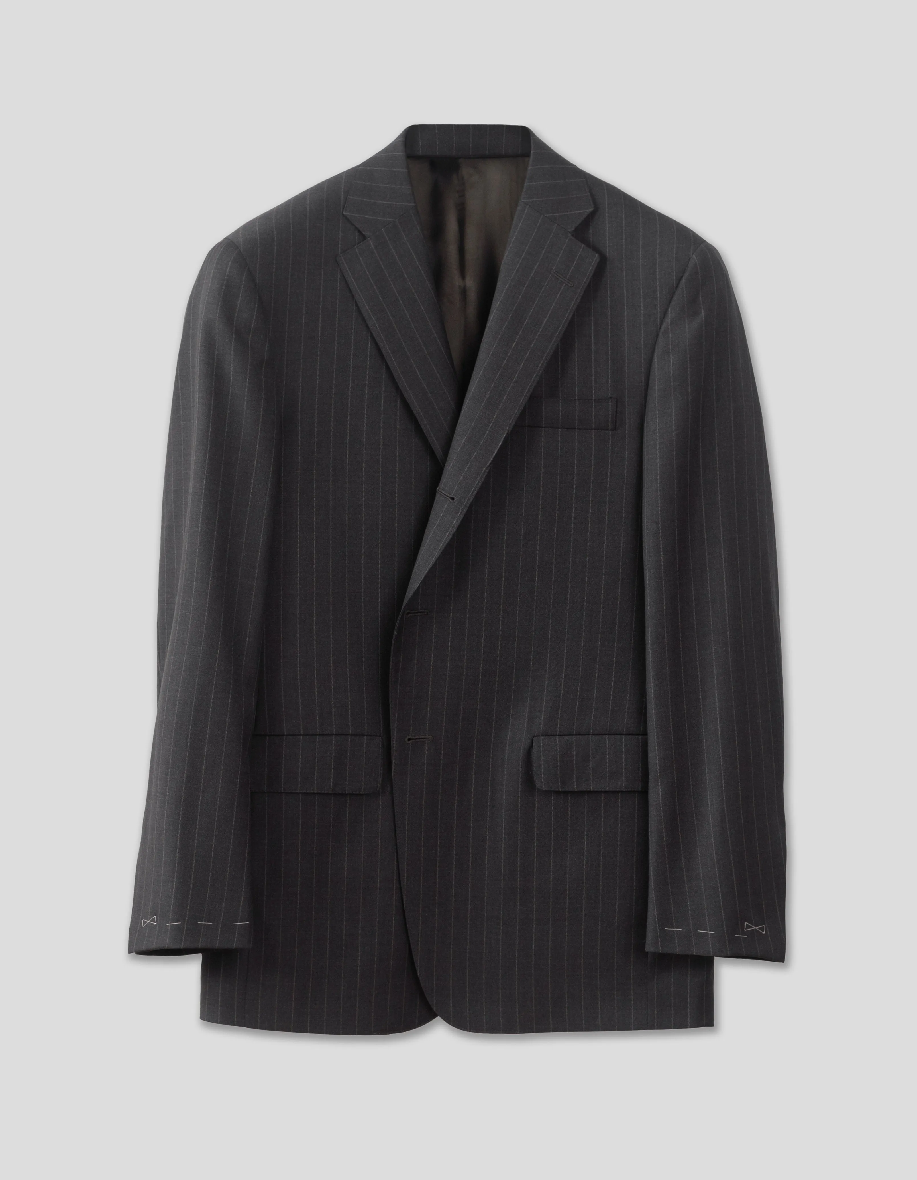 Made-in-USA Charcoal Chalkstripe Super 120x Wool Suit sold by J. Press