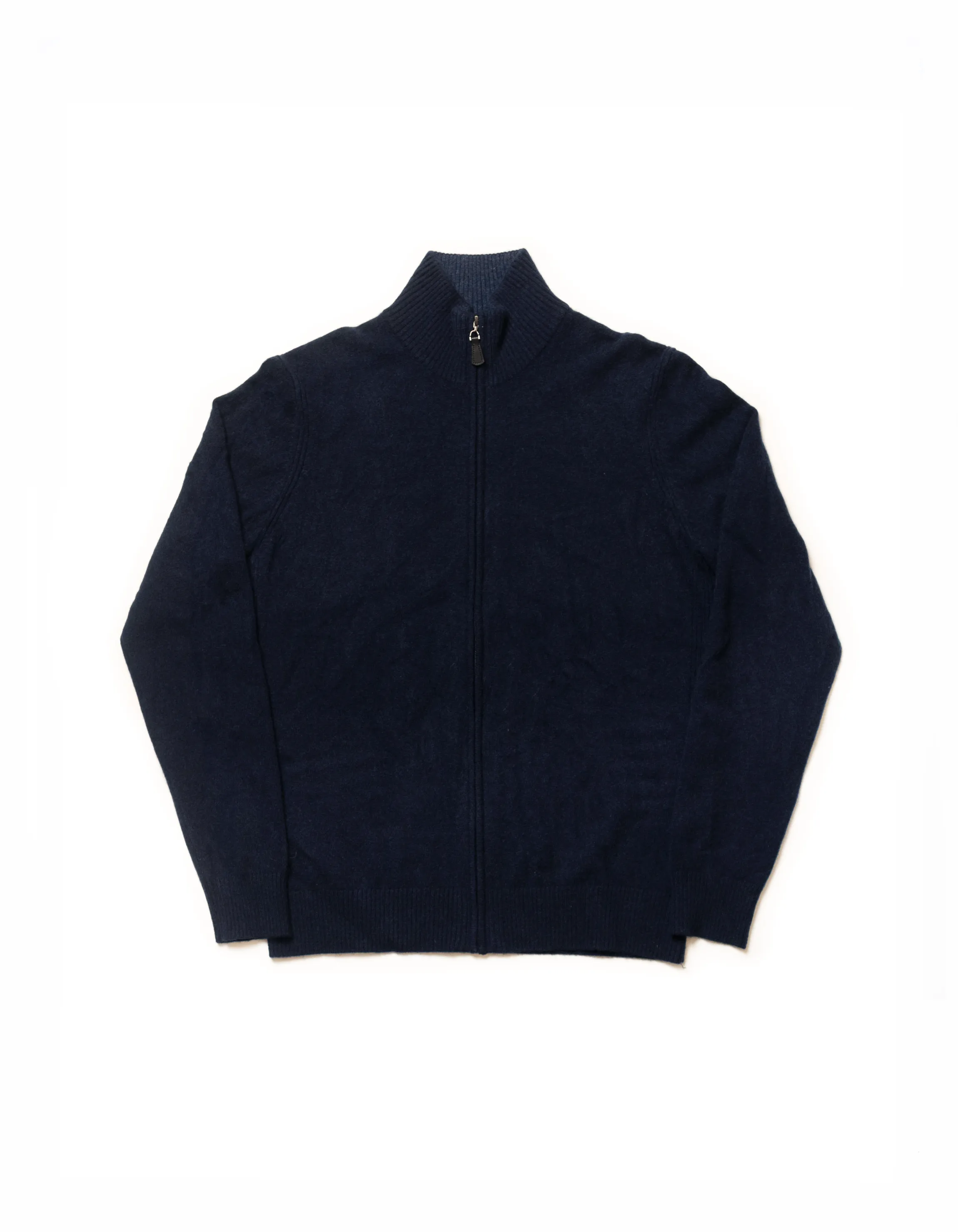 Navy Cashmere Full-Zip Cardigan Sweater - Trim Fit sold by J. Press