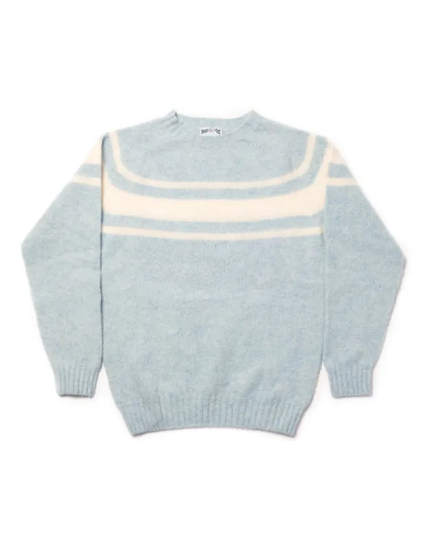 SHAGGY DOG SWEATER LIGHT BLUE CHEST STRIPE - TRIM FIT sold by J. Press