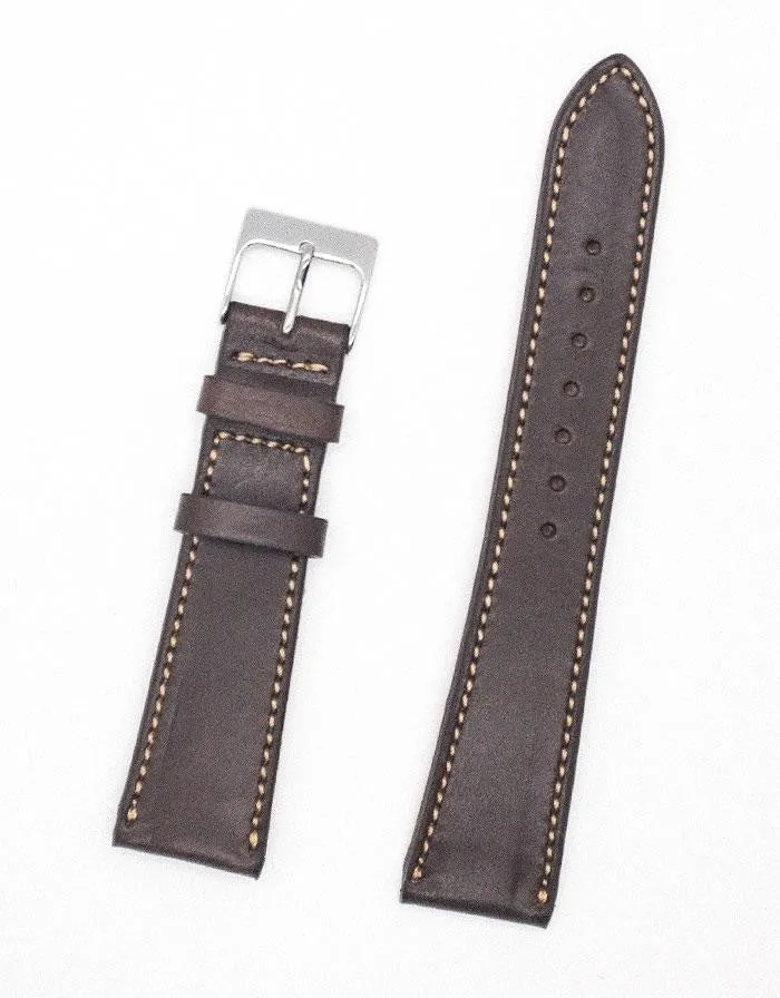 Made-in-USA Chocolate Brown Calf Leather Watch Strap sold by J. Press