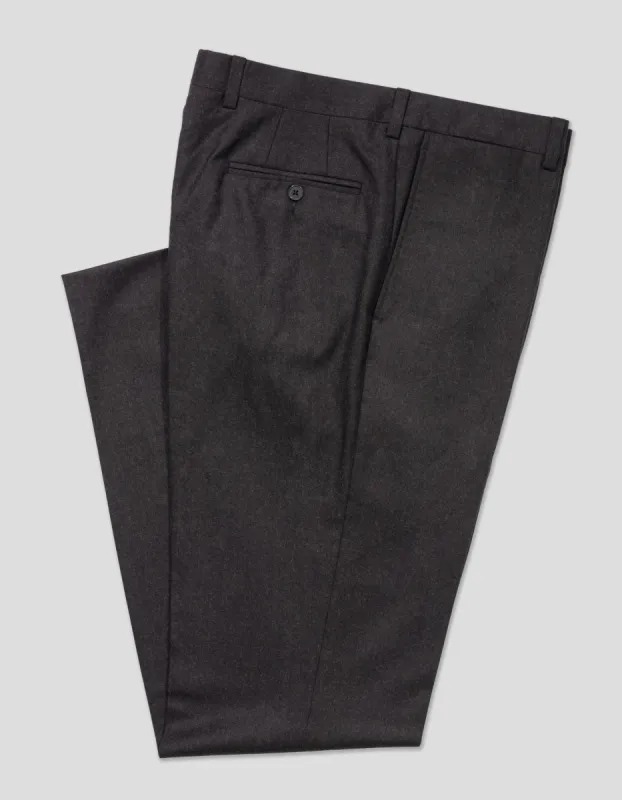 DARK BROWN WOOL FLANNEL TROUSERS sold by J. Press