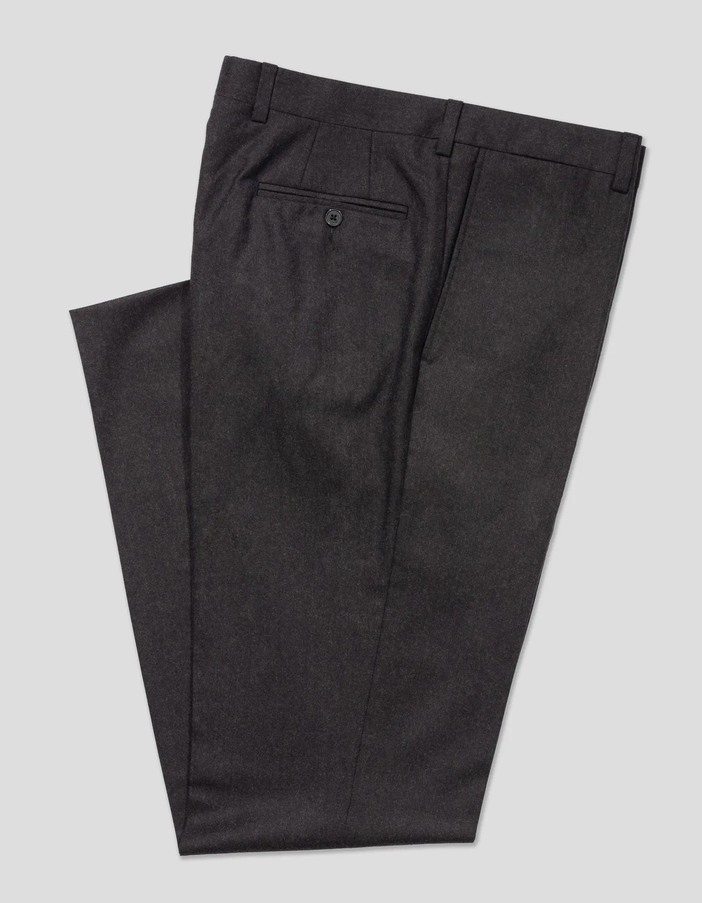 Made-in-Canada Dark Brown Wool Flannel Trouser sold by J. Press