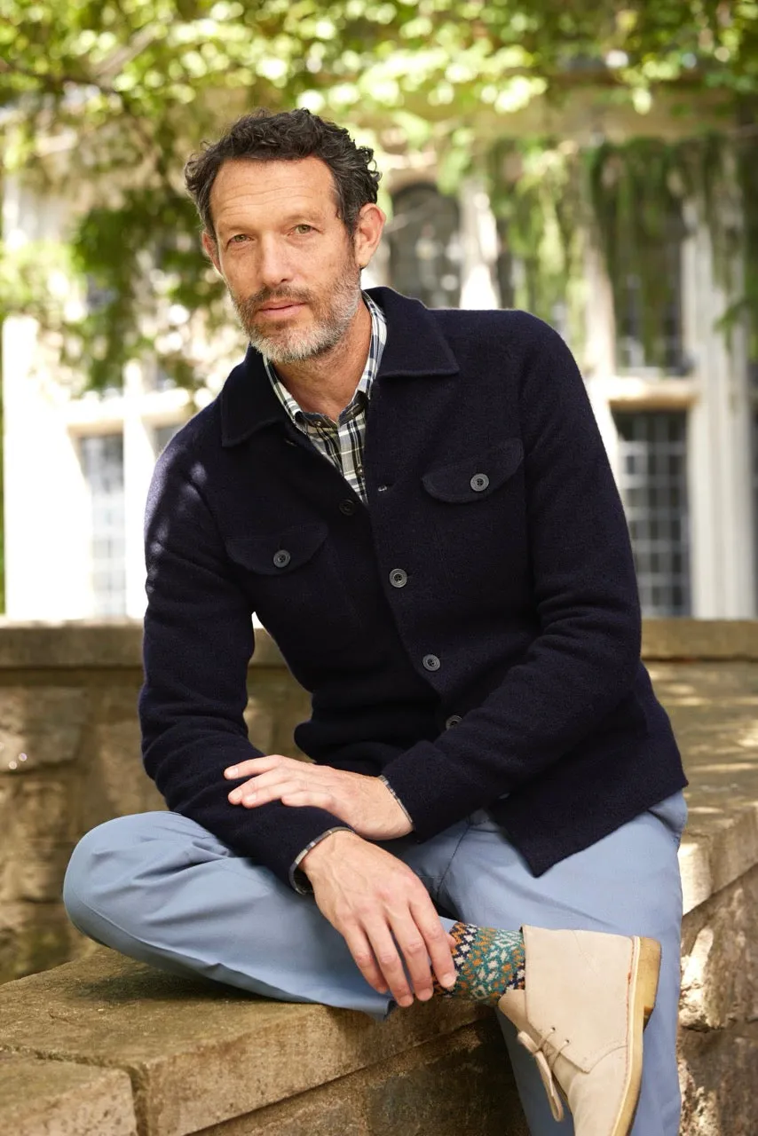 Navy Boiled Wool Knitted Shirt Jacket sold by J. Press product image thumbnail 2