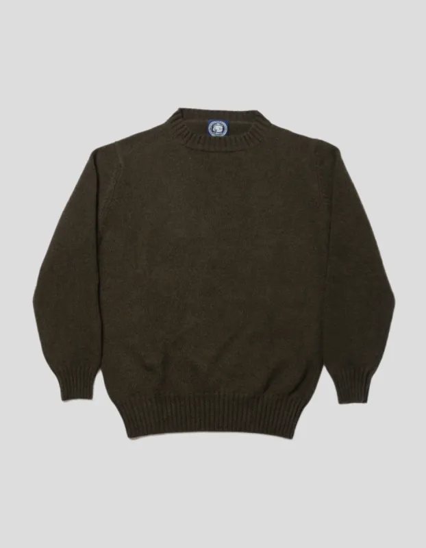 GREEN CASHMERE CHUNKY CREW NECK sold by J. Press