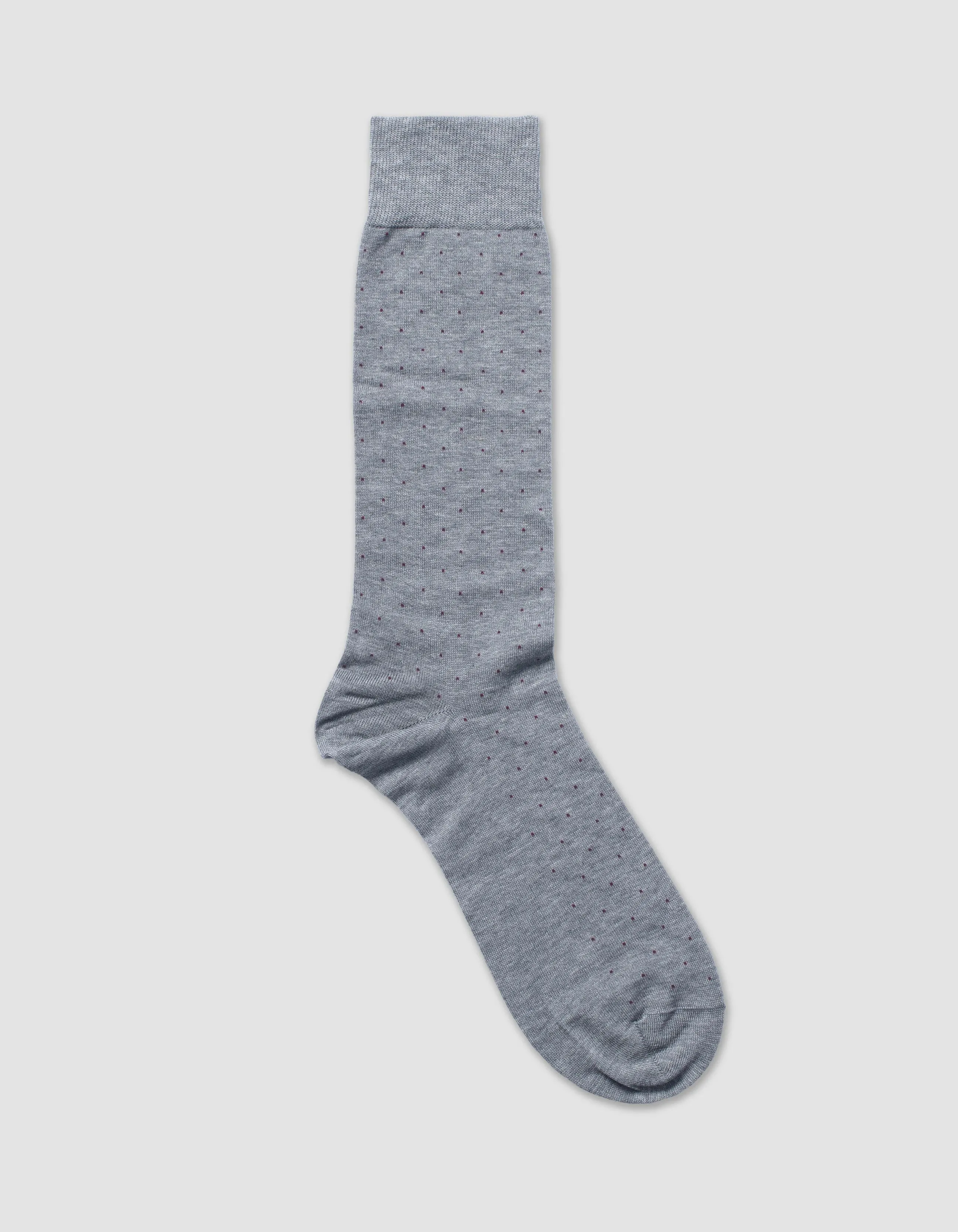 PIN DOT COTTON MID-CALF SOCKS - GREY sold by J. Press