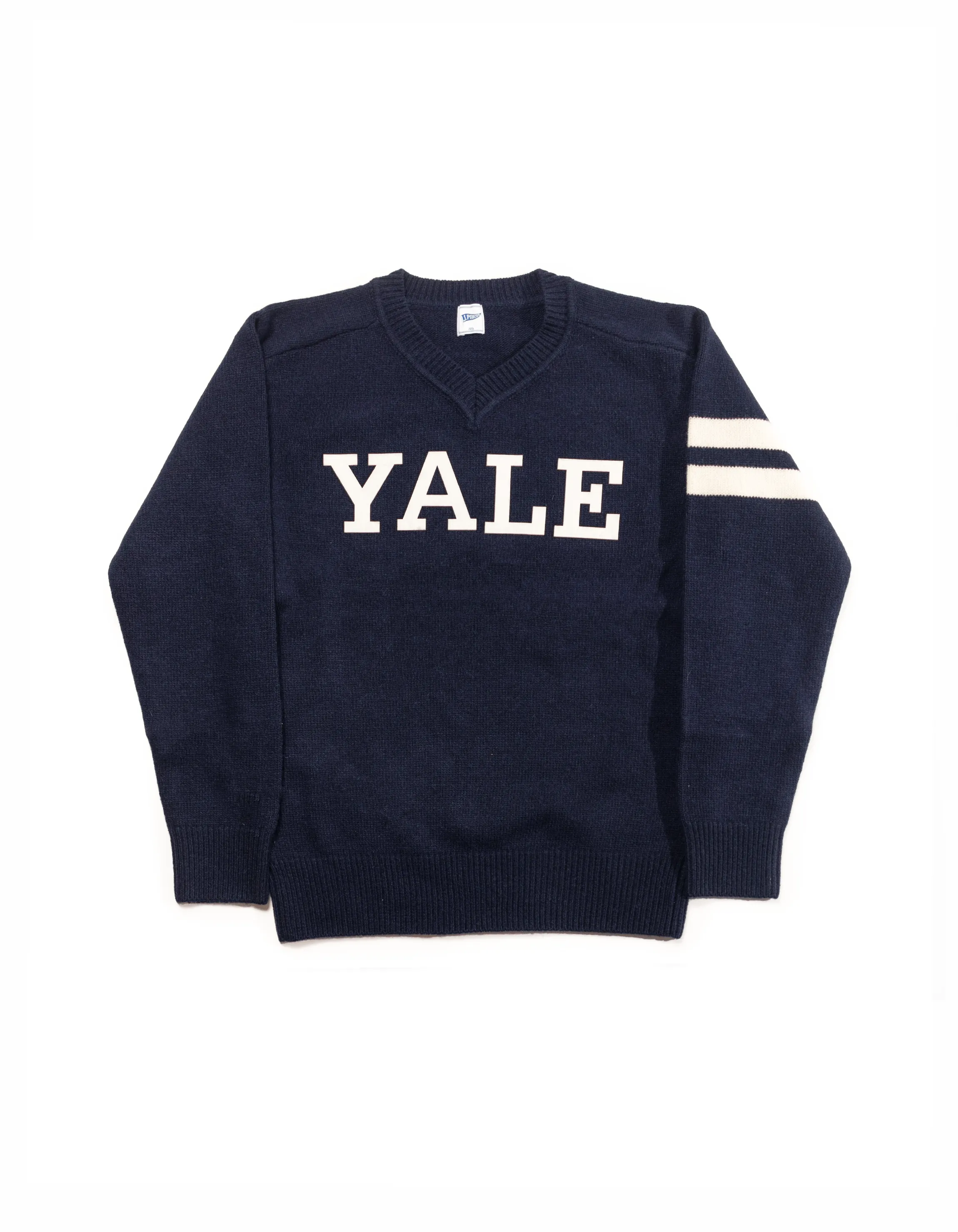 Yale Wool Varsity V-Neck Sweater sold by J. Press