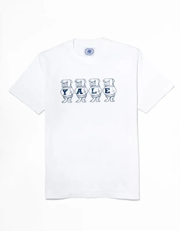 Yale White Vintage Bulldog T-Shirt made by J. Press