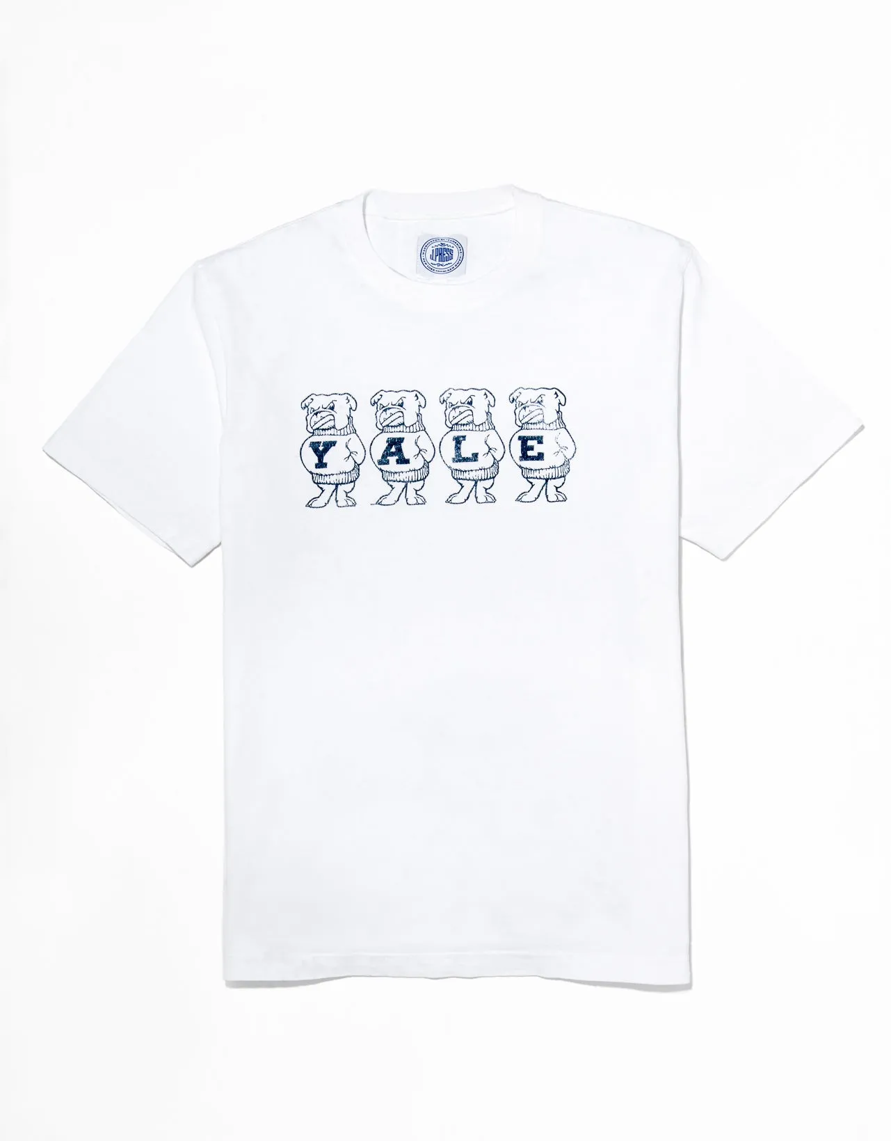Yale White Vintage Bulldog T-Shirt sold by J. Press
