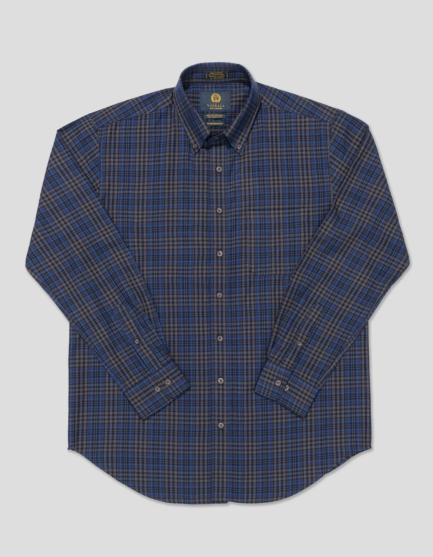 VIYELLA - CHARCOAL/BLUE CHECK sold by J. Press