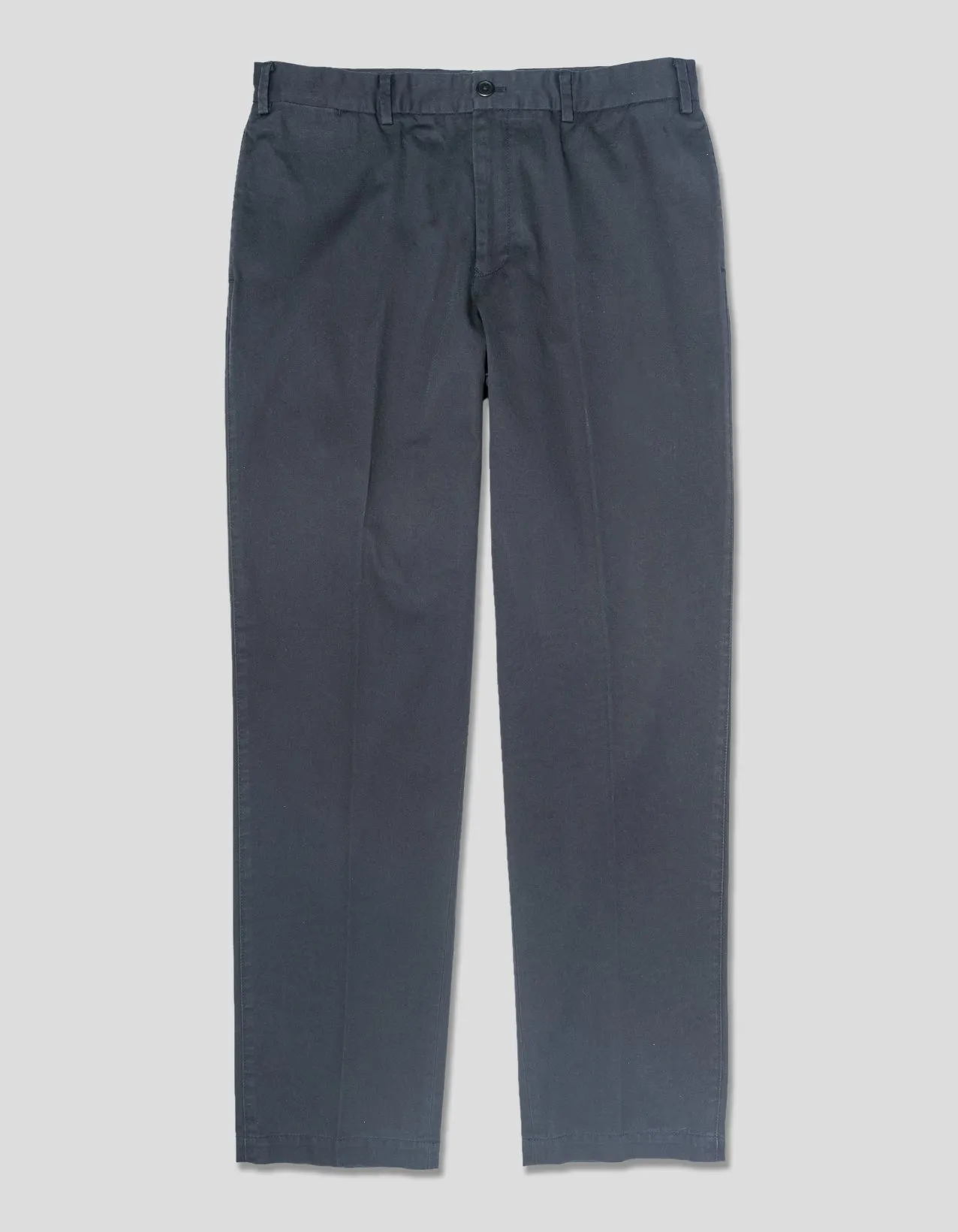 Navy Cinch-Back Cotton Chino Trouser - Trim Fit sold by J. Press