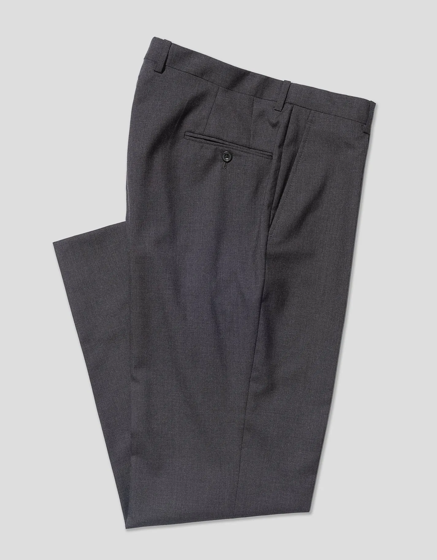 Made-in-USA Grey Single Pleat Wool Trousers sold by J. Press
