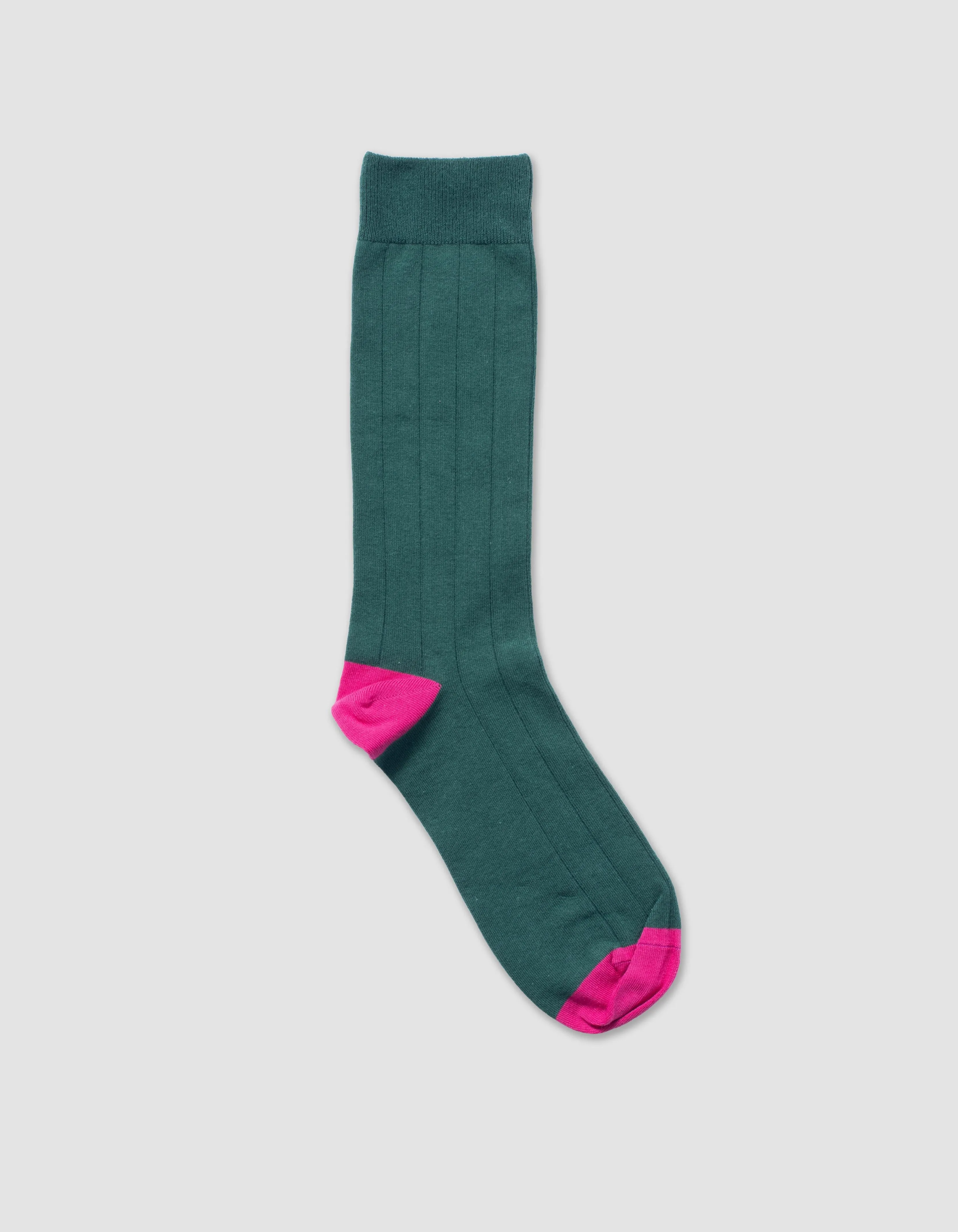 HEEL AND TOE COTTON MID CALF SOCKS - GREEN sold by J. Press