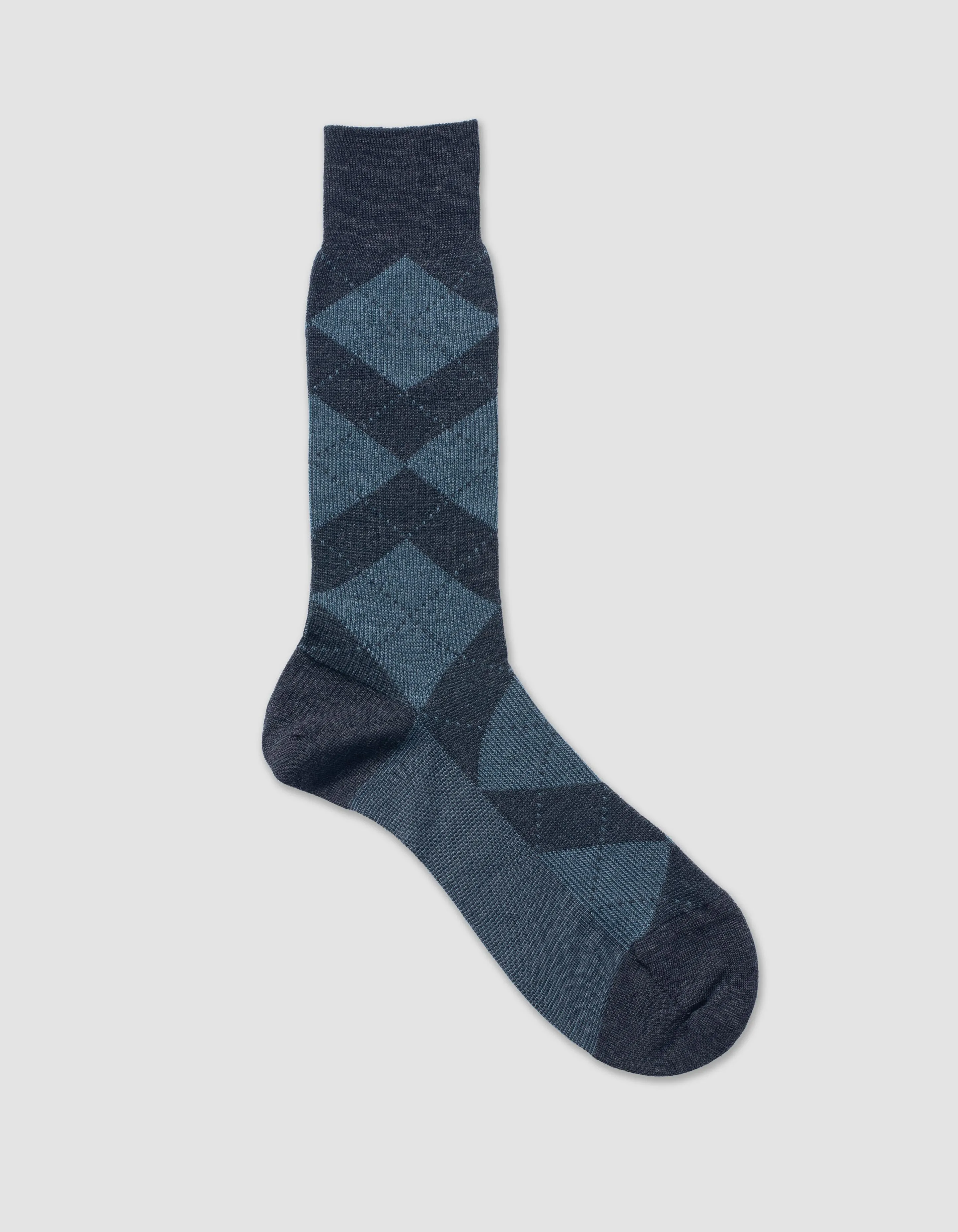Made-in-England Charcoal Argyle Wool Mid Calf Sock sold by J. Press