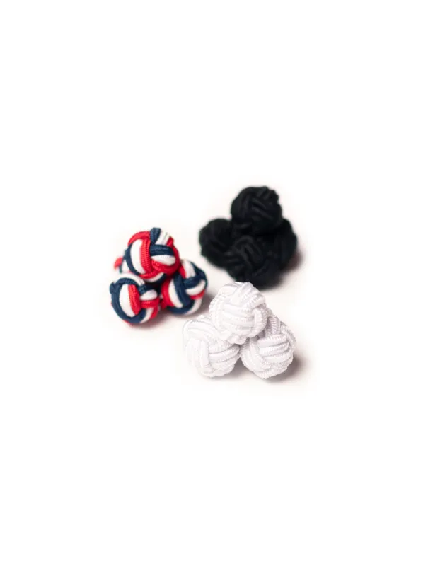 Monkey's Fist Silk Knot Cufflinks - Set Of 3 made by J. Press