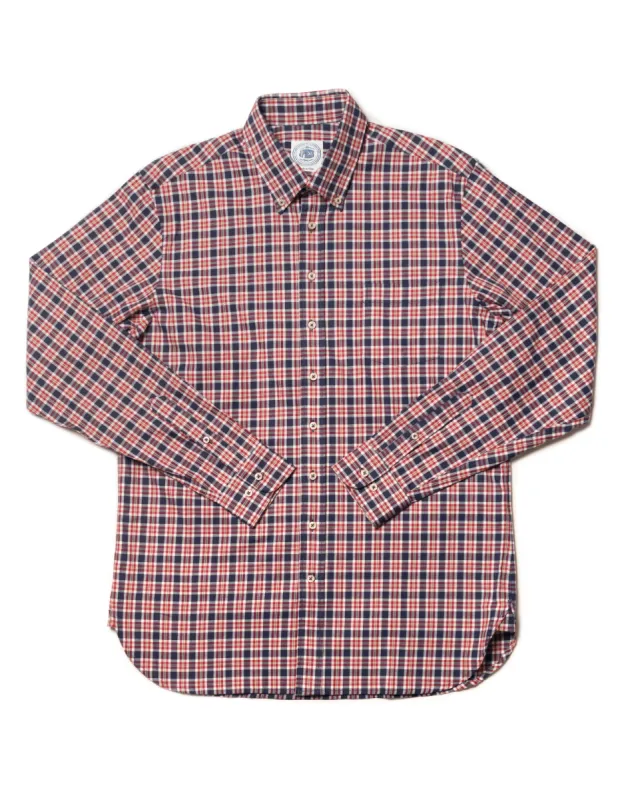 Red & Blue Plaid Cotton Flannel Button Down Sport Shirt - Classic Fit sold by J. Press