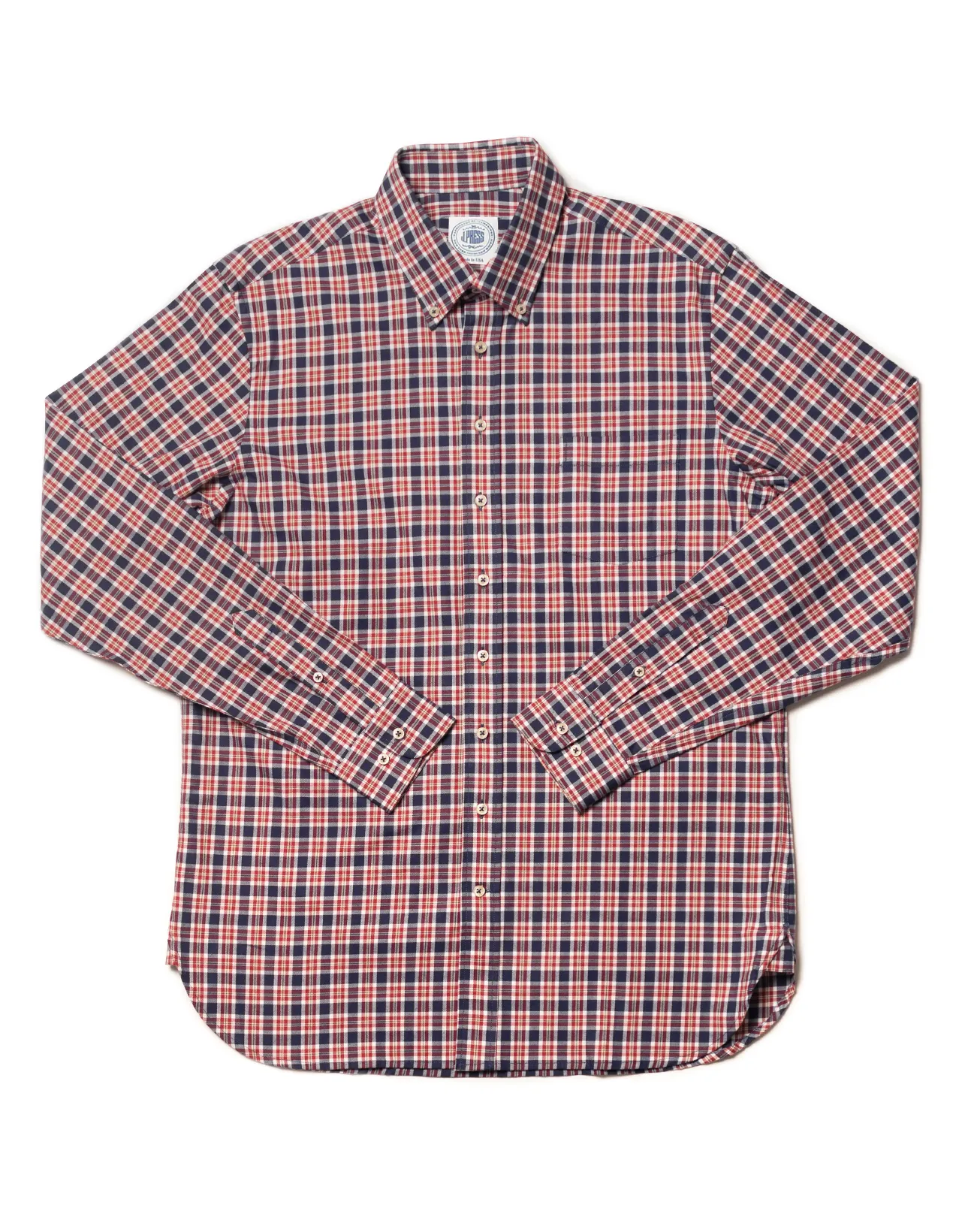 Red & Blue Plaid Cotton Flannel Button Down Sport Shirt - Classic Fit sold by J. Press