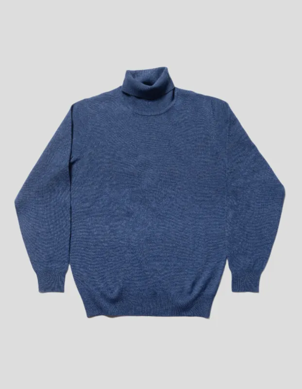BLUE LAMBSWOOL TURTLENECK SWEATER sold by J. Press