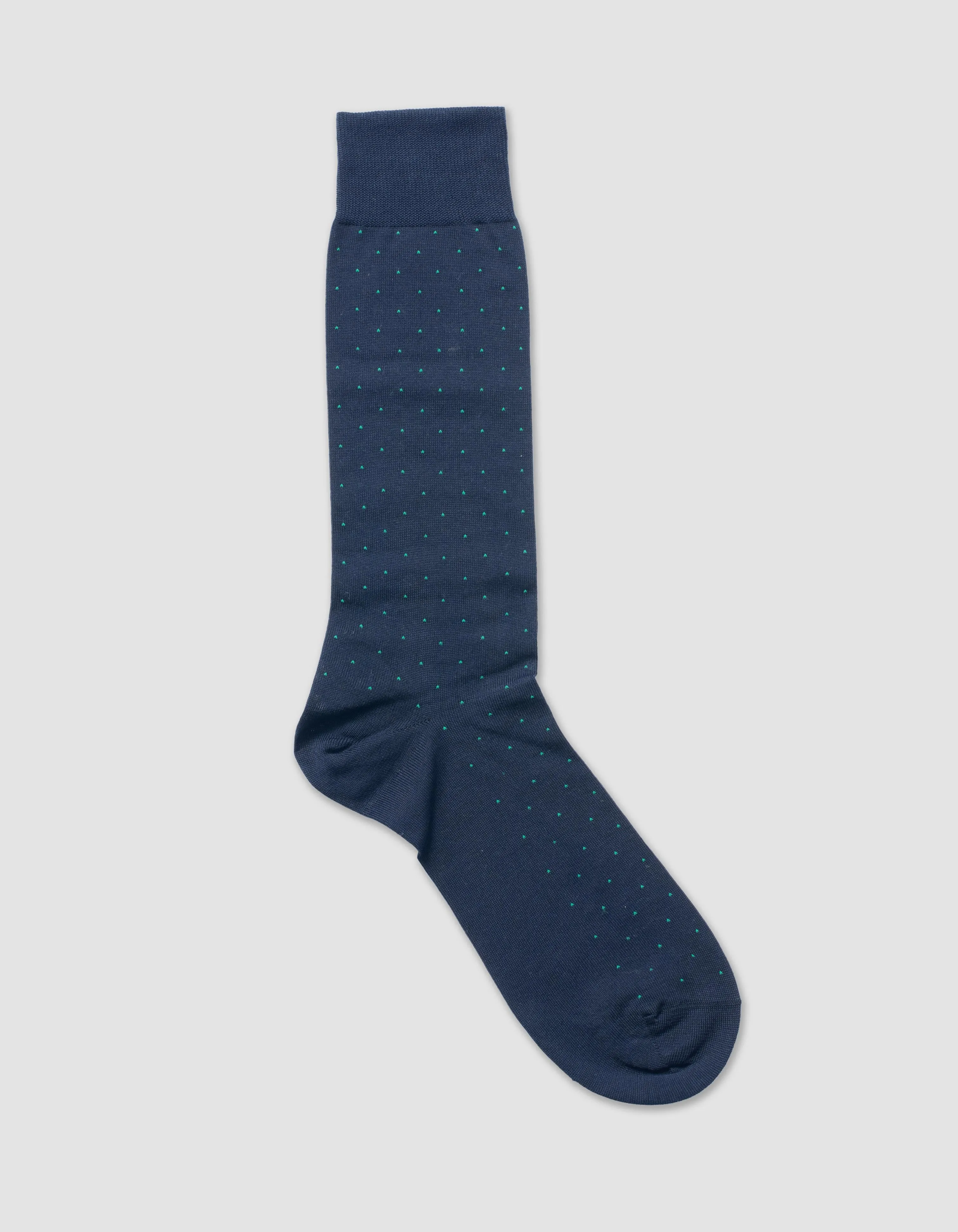 PIN DOT COTTON MID-CALF SOCKS - NAVY sold by J. Press
