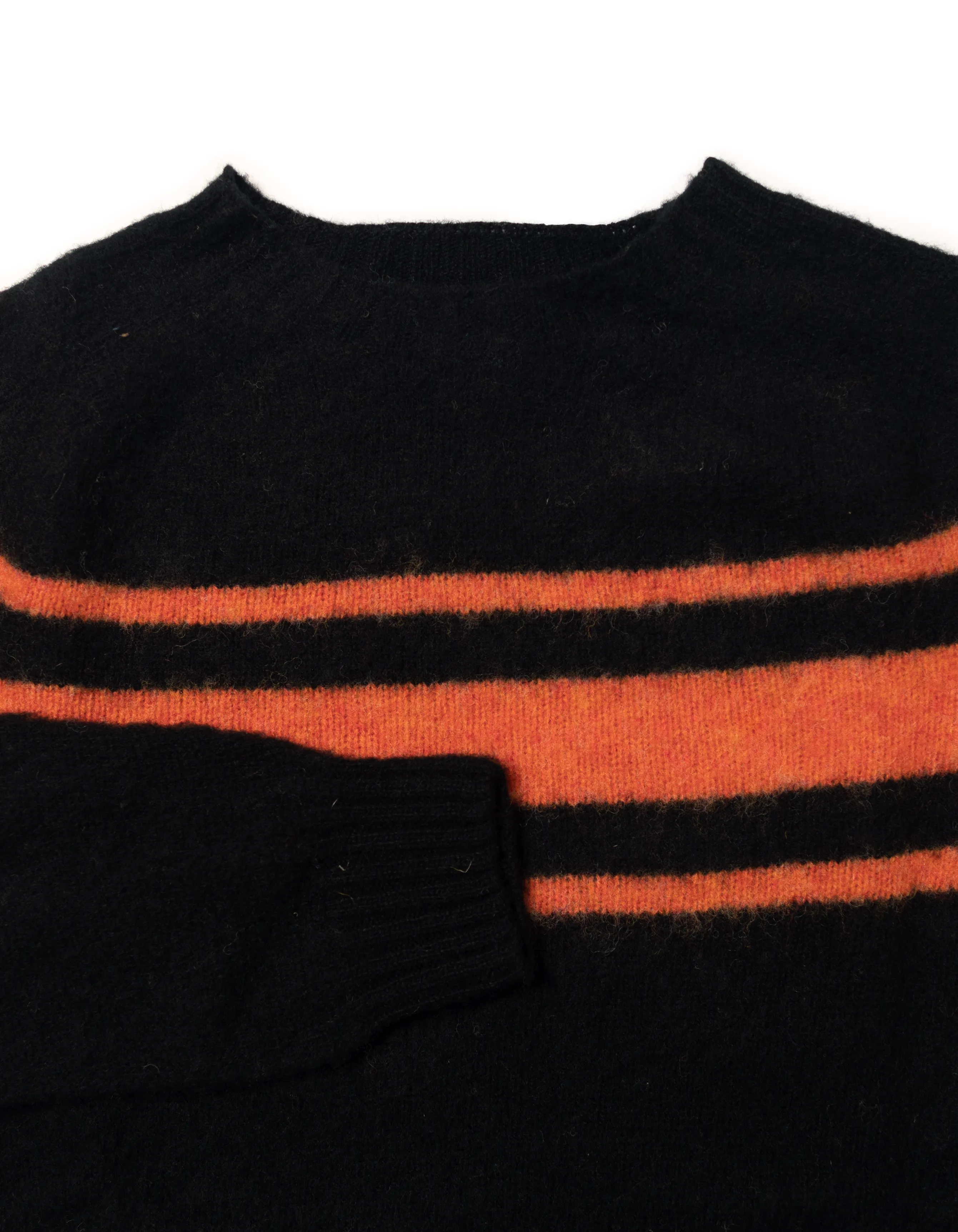 Made-in-Scotland Black Chest Stripe Shaggy Dog Sweater - Trim Fit sold by J. Press product image thumbnail 2