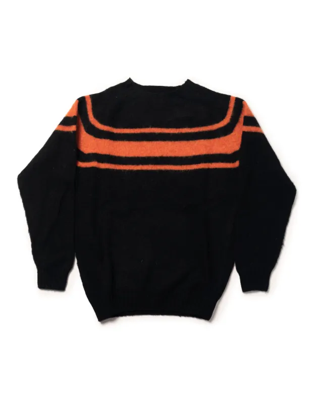 SHAGGY DOG SWEATER BLACK CHEST STRIPE - TRIM FIT sold by J. Press