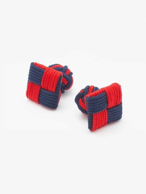 Navy & Red Combo Knot Cufflinks sold by J. Press