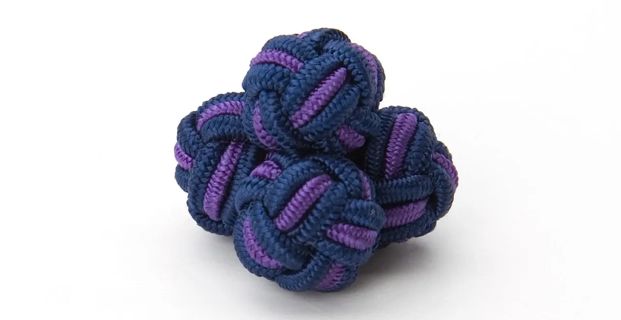 Navy & Purple Monkey's Fist Silk Knot Cufflinks sold by J. Press product image thumbnail 3