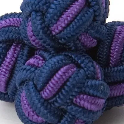 Navy & Purple Monkey's Fist Silk Knot Cufflinks sold by J. Press product image thumbnail 2