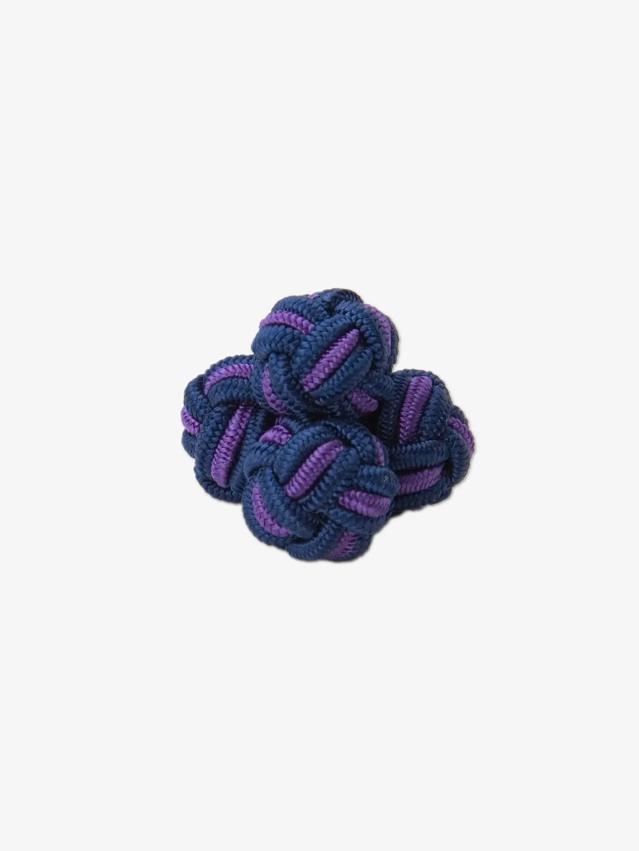 Navy & Purple Monkey's Fist Silk Knot Cufflinks sold by J. Press