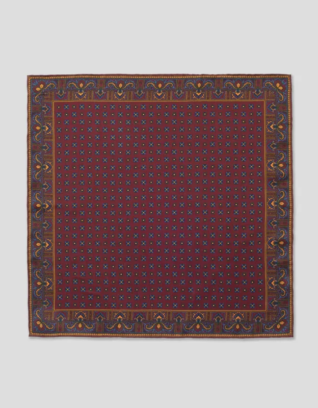 FOULARD POCKET SQUARE - BURGUNDY sold by J. Press